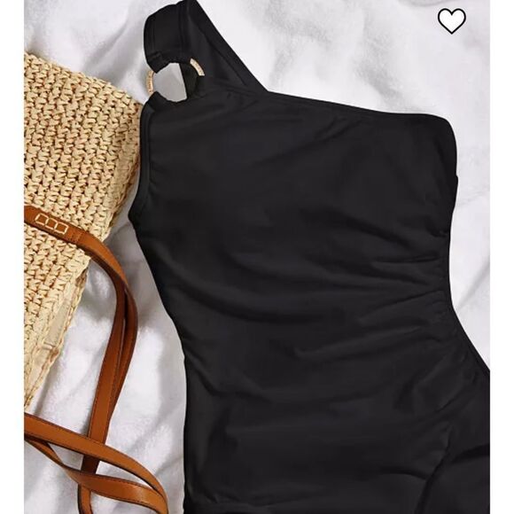 NWT MICHAEL Michael Kors
Embellished One-Shoulder Underwire One-Piece Swimsuit - Picture 5 of 8